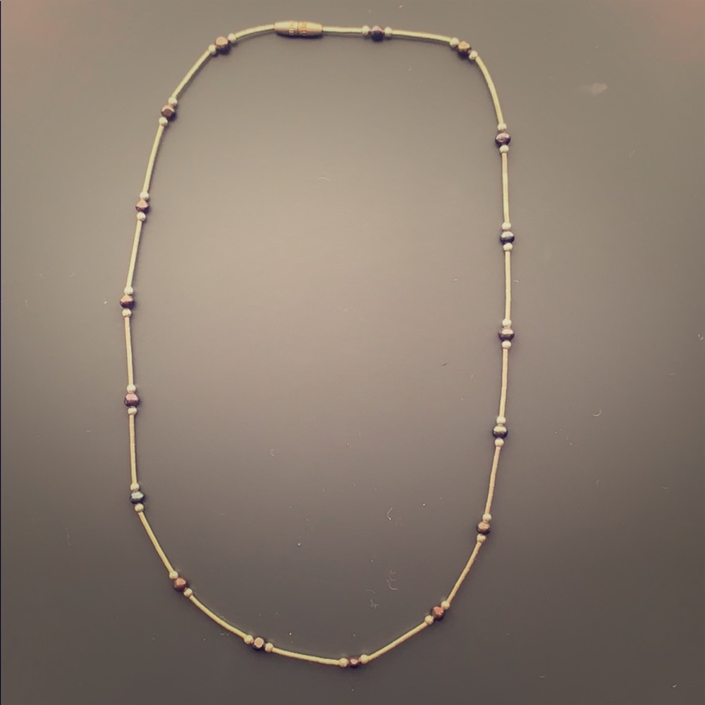 Sterling Silver Purple Pearl Necklace